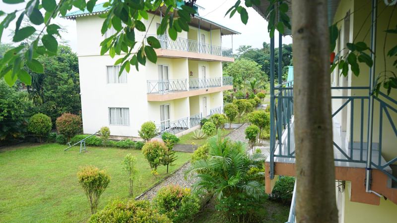 Resort block and gardens